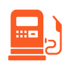 orange fuel pump icon with a nozzle symbolizing vehicle fueling and energy efficiency 8 tips for drivers